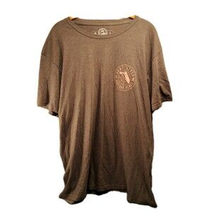 The Duck Co. Brown Unisex Surf Style Dayton Beach Tee Size Large Skull, Florida